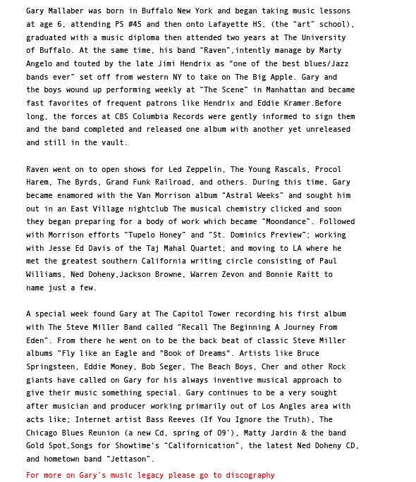 Gary Mallaber Biography